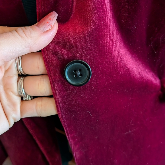 Velvet Blazer in Rich Burgundy - Picture 6 of 8